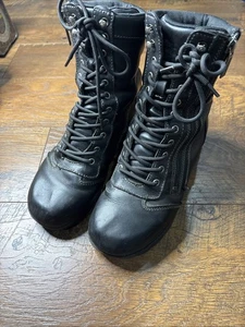 Botas de motocicleta Harley Davidson Tessa 6" con cordones cremallera lateral D85262 para mujer 8M - Imagen 1 de 5