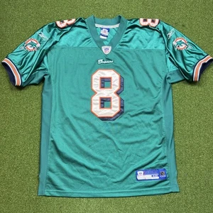 VTG Reebok On Field Miami Dolphins Daunte Culpepper 8 Jersey Mens 48 Sewn - Picture 1 of 20