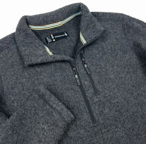 Smartwool Half Zip Sweater Men's Medium Gray Wool Blend Hudson Trail Fleece - Picture 1 of 14