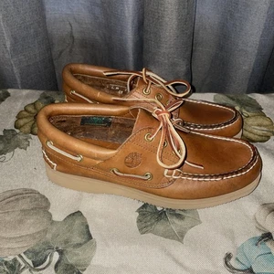 Timberland Zapatos de Barco Para Hombres Talla 7 Cuero Marrón Oxford Suelas Vibram EE. UU. - Imagen 1 de 4
