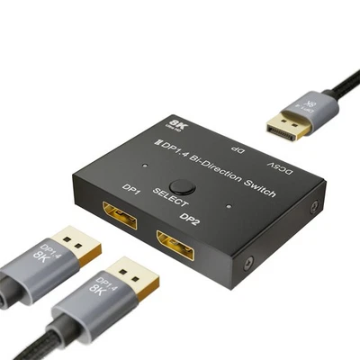 Displayport 1.4 Splitter 8K/60Hz DP Bi-Direction Switcher for Projector Monitor - Bild 1 von 4
