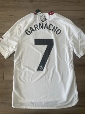 Camiseta de fútbol Manchester United - Juvenil 15/16 - Garnacho 7 - Adidas - Fuera - Blanca Foto 1 de 3