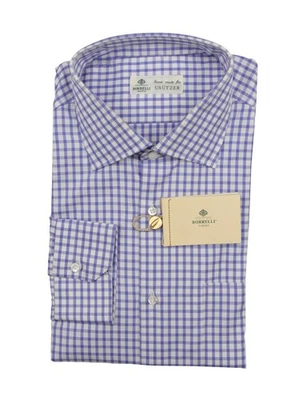 Camisa de algodão roxa Luigi Borrelli - Extra fina - 17,5/44 - (LB1119229) - Imagem 1 de 4