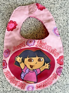Dora the Explorer baby bib mejores amigos best friends Vintage recycled sheets - Picture 1 of 5
