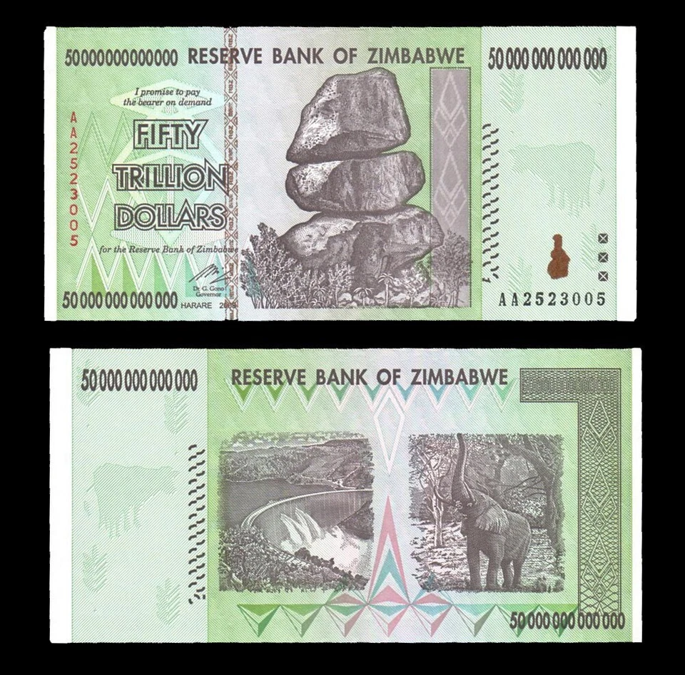 Zimbabwe 50 Trillion Dollars AA/2008 P90 UNCIRCULATED - Image 1 of 1