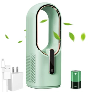 Bladeless Desk Fan, 11.8 Inch Portable Small Fan Quiet Table Fan Rechargeable.. - Picture 1 of 7