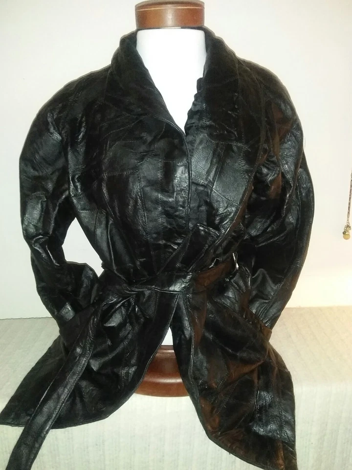 Gabardina Giovanni Navarra diseño piedra italiano cuero genuino longitud media (S) Foto 1 de 4