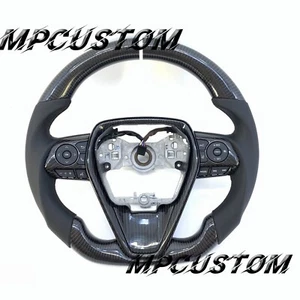 Volante de fibra de carbono negro apto para Toyota Camry RAV4 Corolla 2018+ SE XES - Imagen 1 de 6