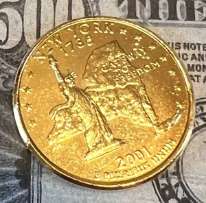 2001 P Washington Quarter - New York - 24 Karat Gold Plated - Picture 1 of 2