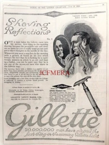 GILLETTE Safety Razor Antique Shaving ADVERT #7 : Original 1920 Print : 672/48 - Picture 1 of 1