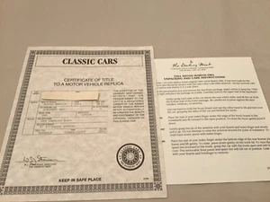 Danbury Mint 1964 Aston Martin DB5 Coupe Title Paperwork Only Diecast 1:24 - Picture 1 of 5