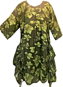Nuevo VESTIDO TÚNICA SACRED THREADS boho gitano funky hippie acanalado L Envío gratuito - Imagen 1 de 7