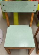 SEDIA IN LEGNO METALLO FERRO BAMBINI PICCOLA GIOCO STUDIO ASILO ANNI 60 VINTAGE