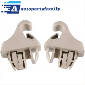 2Pcs Beige Sun Visor Hook Holder Clip Fits Mitsubishi Pajero Montero III 00-06 - Picture 1 of 6