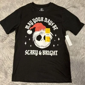Disney Nightmare Before Christmas Tee Boy's Size Large 10/12 Black Jack T-Shirt - Picture 1 of 4