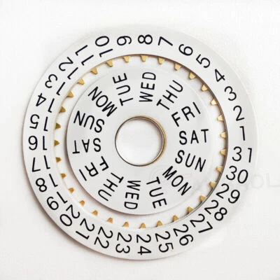 Pilot White Date Disk Wheel Week Wheel Generic for Movement Dandong 7750 - Image 1 of 2