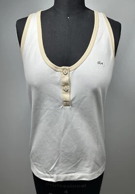 AUTH LACOSTE Women Size 40 Cream Beige Racetrack Tennis Golf Top - Image 1 of 4