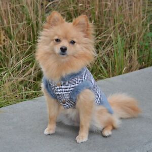 Grey Vest Harness for Small Dogs / Dog Jacket With Harness / Small Dog Vest