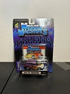 MUSCLE MACHINES PT CRUISER 1:64 DIECAST PURPLE WITH FLAMES 02-11 New NIB - Picture 1 of 4