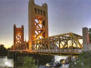 Postcard California Tower Bridge Sacramento River Yolo County MINT - Picture 1 of 1