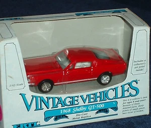 ERTL/VINTAGE VEHICLES 1968 FORD SHELBY MUSTANG GT500 RED 1/43 O Scale - Picture 1 of 8