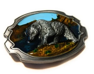 Bear grizzly Black belt buckle Scenery 3.1x2.4" Full Metal Outdoors USA Seller - Picture 1 of 7