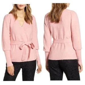 Rachel Parcell Womens Wrap Cardigan Sweater Puff Sleeve Removable Belt Size XS - Picture 1 of 5