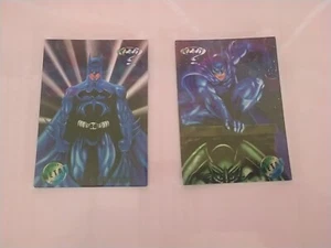 Lot de deux cartes Fleer Batman Forever Metal - Batman #1 et #42 - Zdjęcie 1 z 9