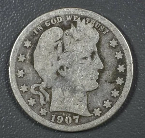 Cuarto de plata 90 % O Barber 1907  - Imagen 1 de 2