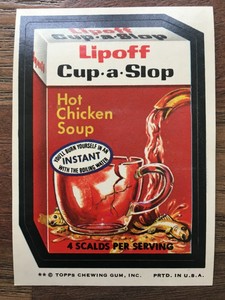 1974 Topps Wacky Packages Lipoff Cup A Slop Series 8 Sticker Tan Back NM