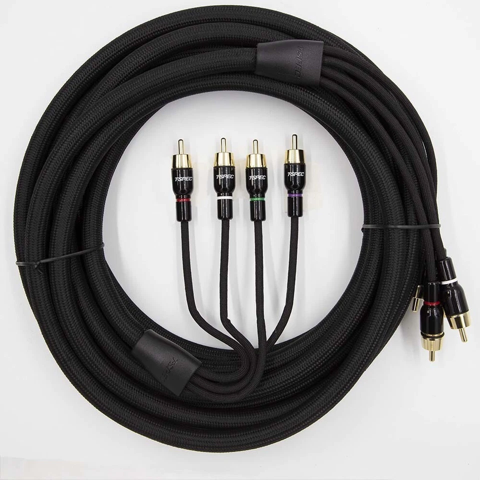 T-Spec V16RCA-174 V16 Series 4 Channel RCA Audio Cables 26 AWG OFC 17 Ft - Image 1 of 4