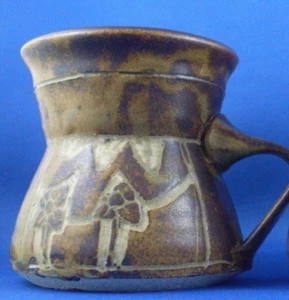 Rare Signed Retro MONK 1979 HANDCRAFTED POTTERY GLAZED MUG Collectable - In Aust - Bild 1 von 7