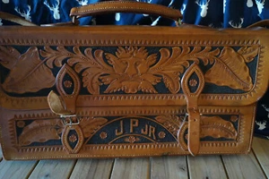 EXOTIC BRIEF CASE CUSTOM LEATHER CASE LIZARD INLAY BUSINESS CASE LEATHER CARRY - Picture 1 of 12