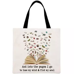 Book lover Printed Linen Bag - Picture 1 of 3