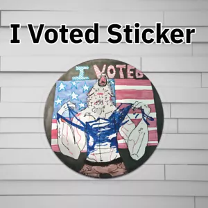 I Voted - Wearwolf Funny Sticker Decal | Werewolf Michigan I Voted Sticker | Lib - Picture 1 of 4