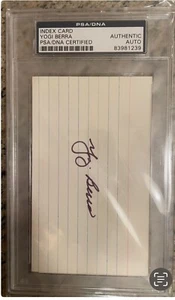 Yogi Berra Vintage Signed Index Card PSA/DNA New York Yankees Slabbed - Picture 1 of 3