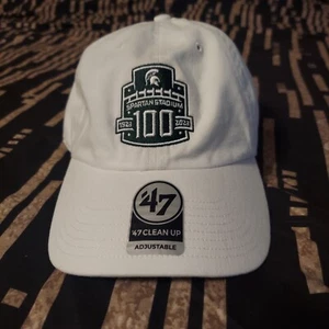 '47 Michigan State Spartans White Stadium Logo Unstructured Adjustable Hat Cap - Picture 1 of 6