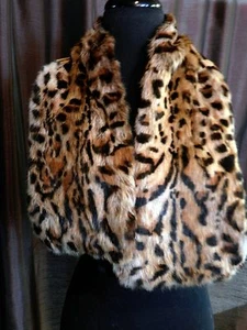 Adrienne Landau Studio Rex Kaninchenfell Leopardenmuster Schal - Bild 1 von 7