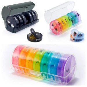 7 Day Pill Box Medicine Am/Pm Tablet Dispenser Organizer Weekly Storage Case - Picture 1 of 9
