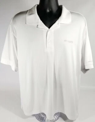 Columbia PFG Omni-Shade Mens Polo Shirt Size Large White Fishing Outdoors - Image 1 of 4