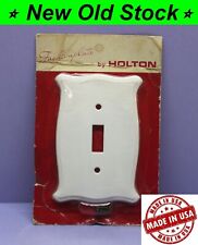 Vintage Single Toggle Switch Plate Cover Unbreakable Plastic Mid-Century White