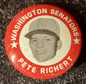 1969 Pete Richert Washington Senators Pinback / MLB Players Association Mfg. - Picture 1 of 3