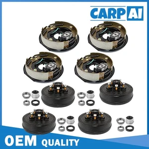 Juego de 2 tambores de cubo de remolque de 5 en 4,5" con frenos eléctricos de 10"x2-1/4" para 3500 libras - Imagen 1 de 16