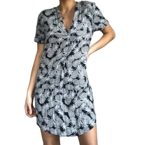 Abito copricostume camicia H&M stampa ananas leggero bottoni davanti taglia 6 - Foto 1 di 11