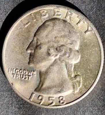 ⭐️1958 D WASHINGTON!⭐️SILVER SUPERB GEM BU+⭐️MEGA PREMIUM GEM⭐️SCARCE-TONNED!!  - Image 1 of 2