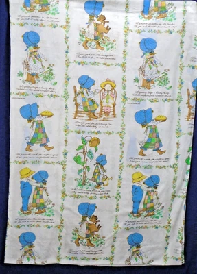 Vintage Hollie Hobbie Spring Mills Twin Flat Sheet 50/50Blend 66x94" - Image 1 of 2