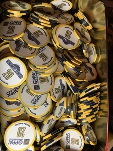 100 Stück pokerchips keramik Ceramic Chips Wert 20er Gebraucht Jeton Turnier - Bild 1 von 3