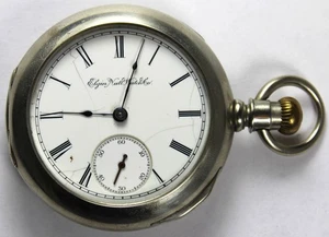 1889 Elgin Grade 10 18s 11j Side-Wind LS Pocket Watch w/ OF Case - Parts/Repair - Picture 1 of 5
