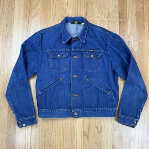 Giacca denim vintage Wrangler senza difetti uomo taglia 44 abbottonata anni 80 90 cowboy - Foto 1 di 22