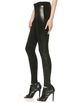 Leggings Alice + Olivia Cremallera Frontal con Paneles de Cuero Talla 12 Fiesta  Foto 1 de 4